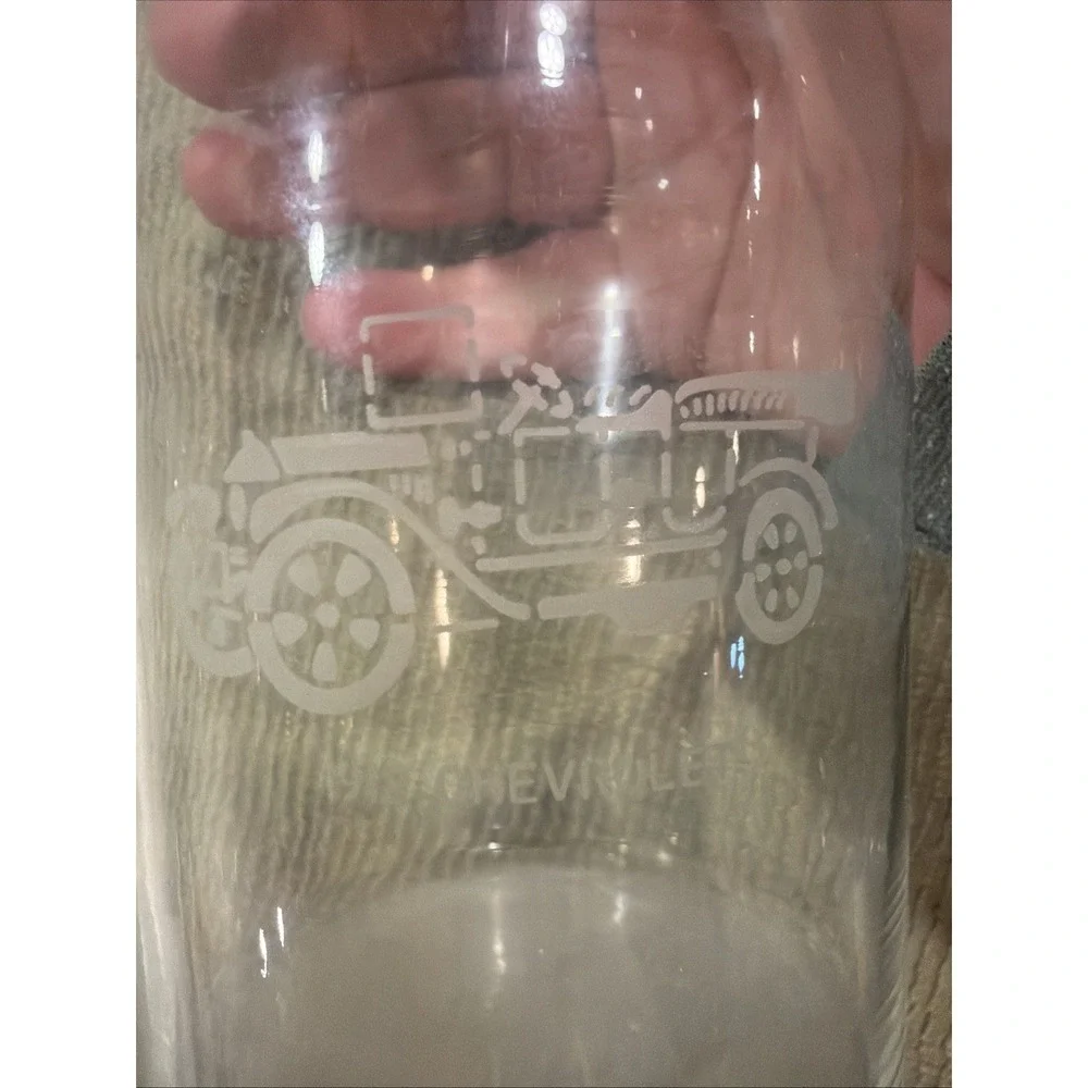 Set Of 8 Vtg Federal Glass Nordic Barware  With Etched Classic Car &2 Server0051